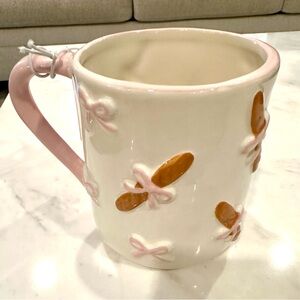 Petal & Pearl Bow & Baguette Ceramic Mug NWT